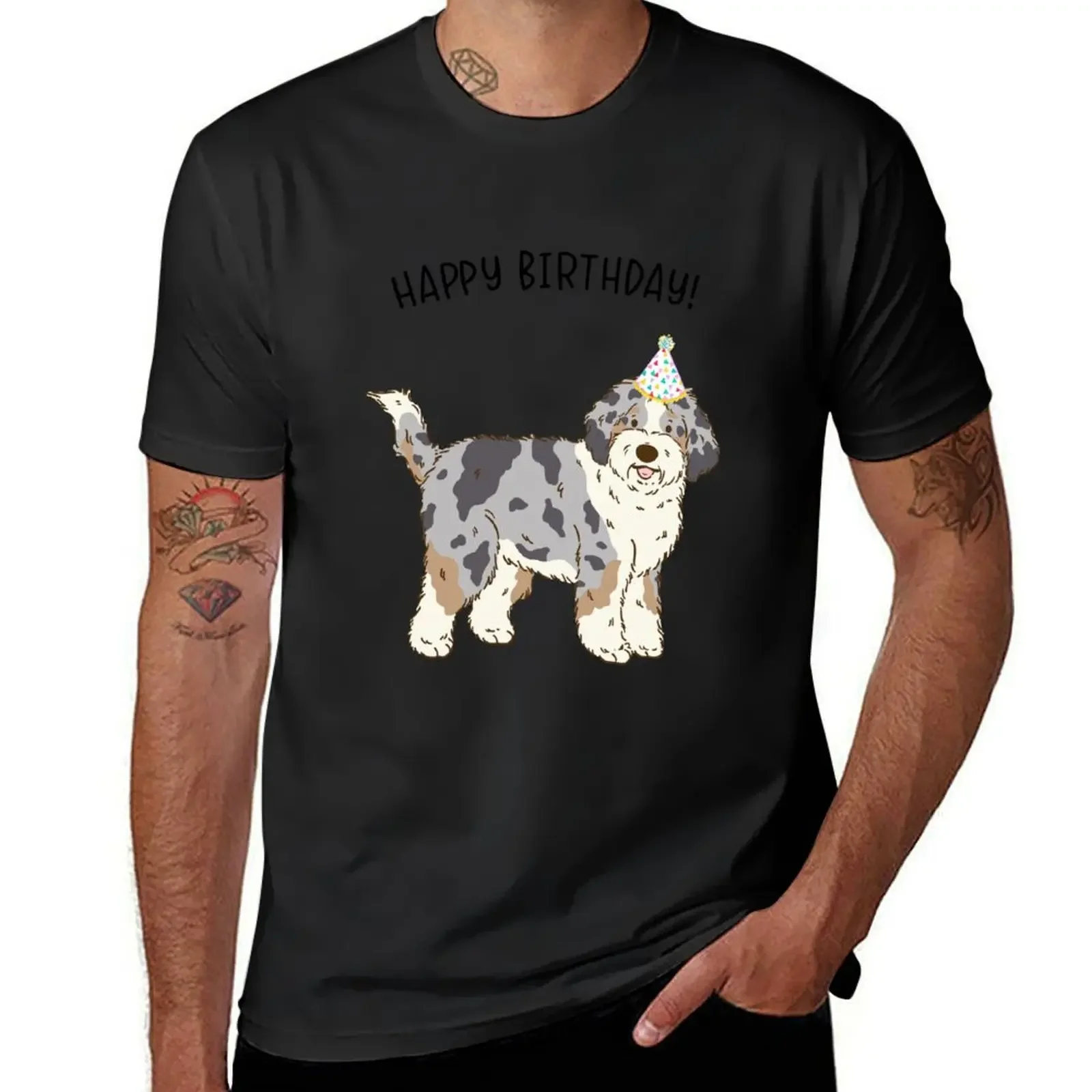 Blue Merle Aussiedoodle Aussie Doodle Dog Happy Birthday T-shirt funnys new edition kawaii clothes Men's clothing
Blue Merle Aussiedoodle Aussie Doodle Dog Happy Birthday T-shirt funnys new edition kawaii clothes Men's clothing