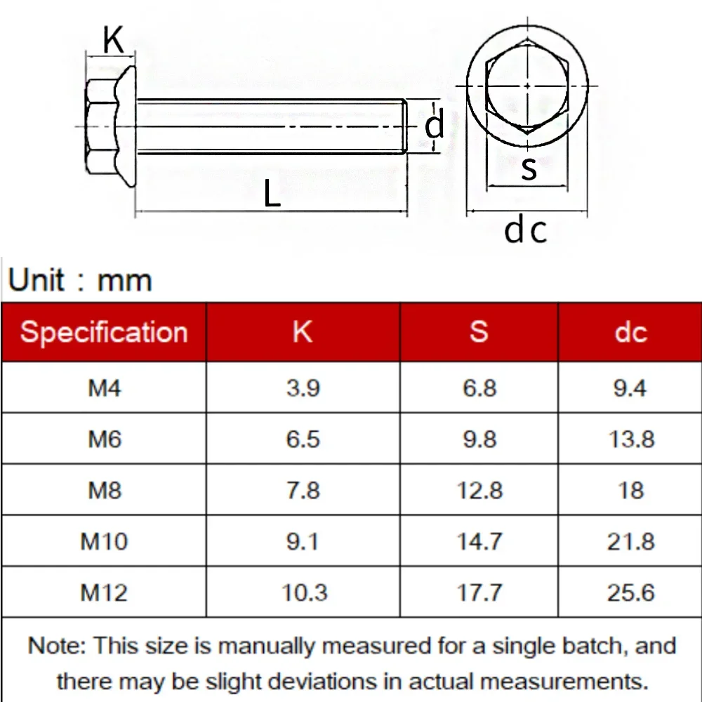 2-30pcs M4 M5 M6 M8 M10 M12 A2-70 304 Stainless Steel Flange Head Bolt Hexagon Hex Head with Serrated Washer Cap Screw GB5787
2-30pcs M4 M5 M6 M8 M10 M12 A2-70 304 Stainless Steel Flange Head Bolt Hexagon Hex Head with Serrated Washer Cap Screw GB5787