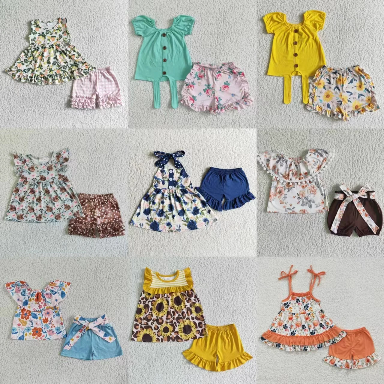 Wholesale Infant Toddler Short Sleeves Floral Tunic Tops Baby Girl Kid Floral Ruffle Shorts Flower Cotton Children Summer Outfit
Wholesale Infant Toddler Short Sleeves Floral Tunic Tops Baby Girl Kid Floral Ruffle Shorts Flower Cotton Children Summer Outfit
