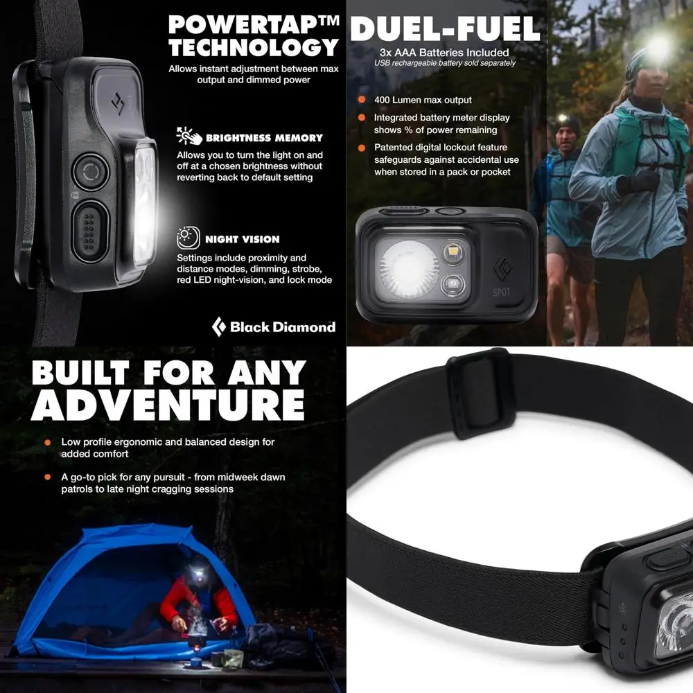 400 Lumens Waterproof Dimmable Headlamp, Durable & AAA Battery Included, Black
400 Lumens Waterproof Dimmable Headlamp, Durable & AAA Battery Included, Black