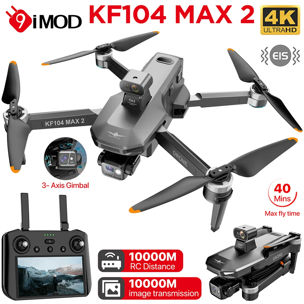 9IMOD KF104 MAX 4K HD Professional Drone GPS 3-Axis anti shake Gimbal Quadcopter Brushless Motor Foldable RC Helicopter
9IMOD KF104 MAX 4K HD Professional Drone GPS 3-Axis anti shake Gimbal Quadcopter Brushless Motor Foldable RC Helicopter