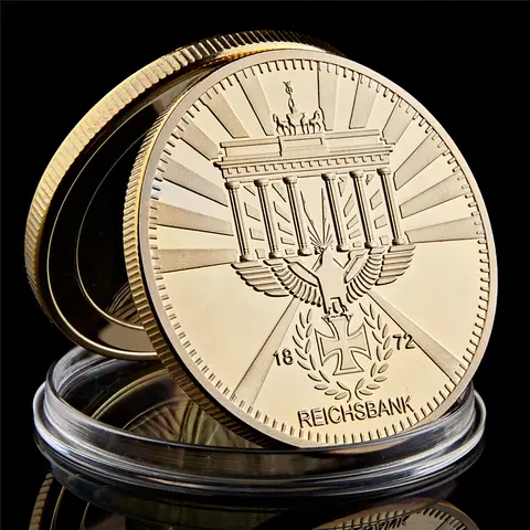 Duitse 1872 Eagle Cross Reichsbank Goud 999/1000 Plaat Replica Direktorium Token Uitdaging Souvenirs Munt Badge Collectibles