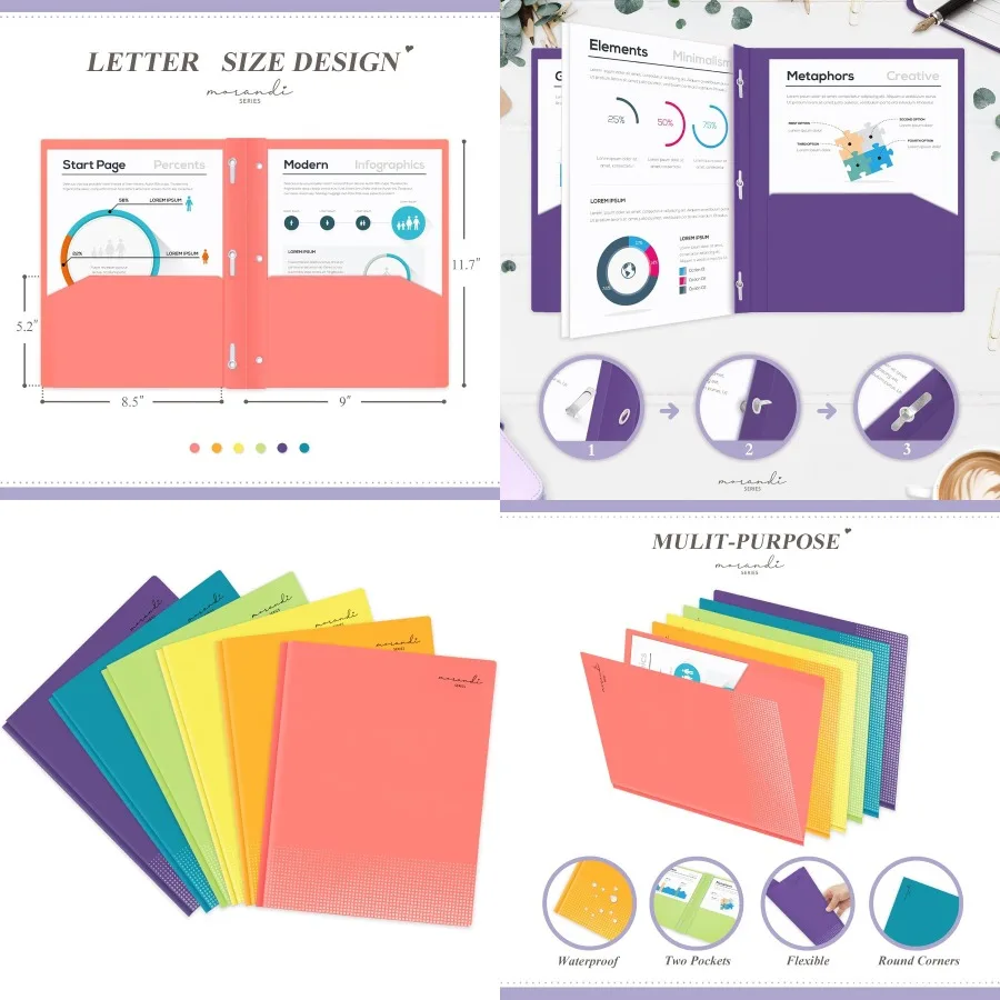 H4D Пластиковые 2-карманные папки с зубцами Размер буквы для организации документов в школе, офисах и домашних рабочих местах Яркий Pri
H4D Пластиковые 2-карманные папки с зубцами Размер буквы для организации документов в школе, офисах и домашних рабочих местах Яркий Pri