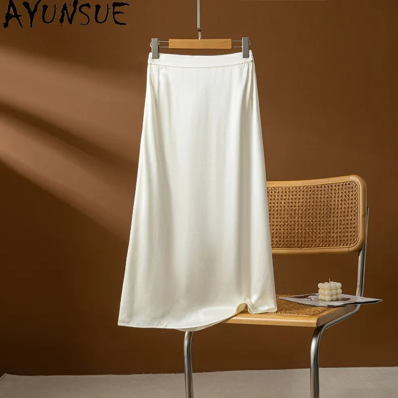 AYUNSUE 100% Silk Women's Skirts Mid-length Slit Straight Skirts for Women Simple White Skirt Woman Clothes Summer Юбка Женская
AYUNSUE 100% Silk Women's Skirts Mid-length Slit Straight Skirts for Women Simple White Skirt Woman Clothes Summer Юбка Женская