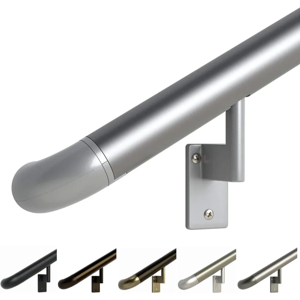 Promenaid 9ft ADA Handrail Kit - Silver - Complete Indoor/Outdoor Handrail for Stairs - 1.6" Round Anodized Aluminum Railing wit
Promenaid 9ft ADA Handrail Kit - Silver - Complete Indoor/Outdoor Handrail for Stairs - 1.6" Round Anodized Aluminum Railing wit
