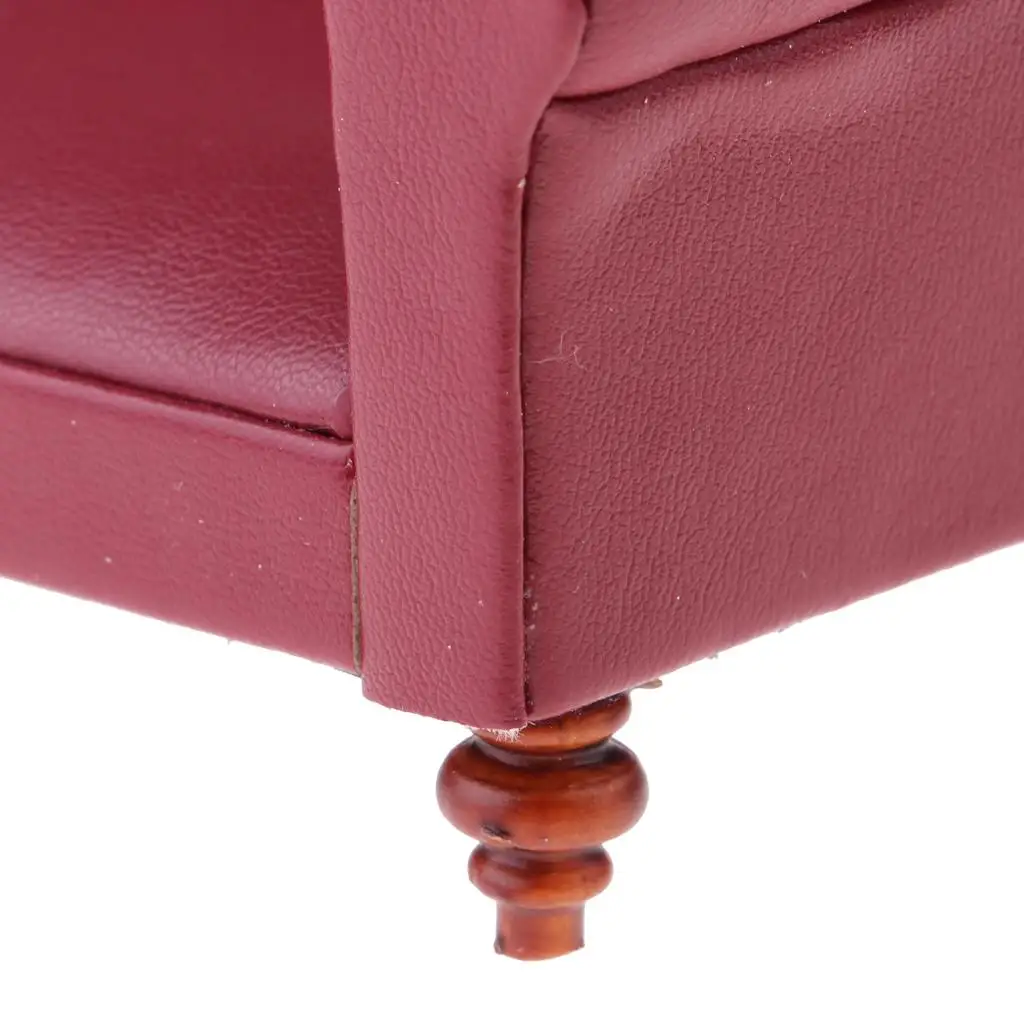 Luxury Dollhouse Leather Sofa Long Couch Red Wood Miniature Chair Accessories for 1 12 Scale House Decoration
Luxury Dollhouse Leather Sofa Long Couch Red Wood Miniature Chair Accessories for 1 12 Scale House Decoration