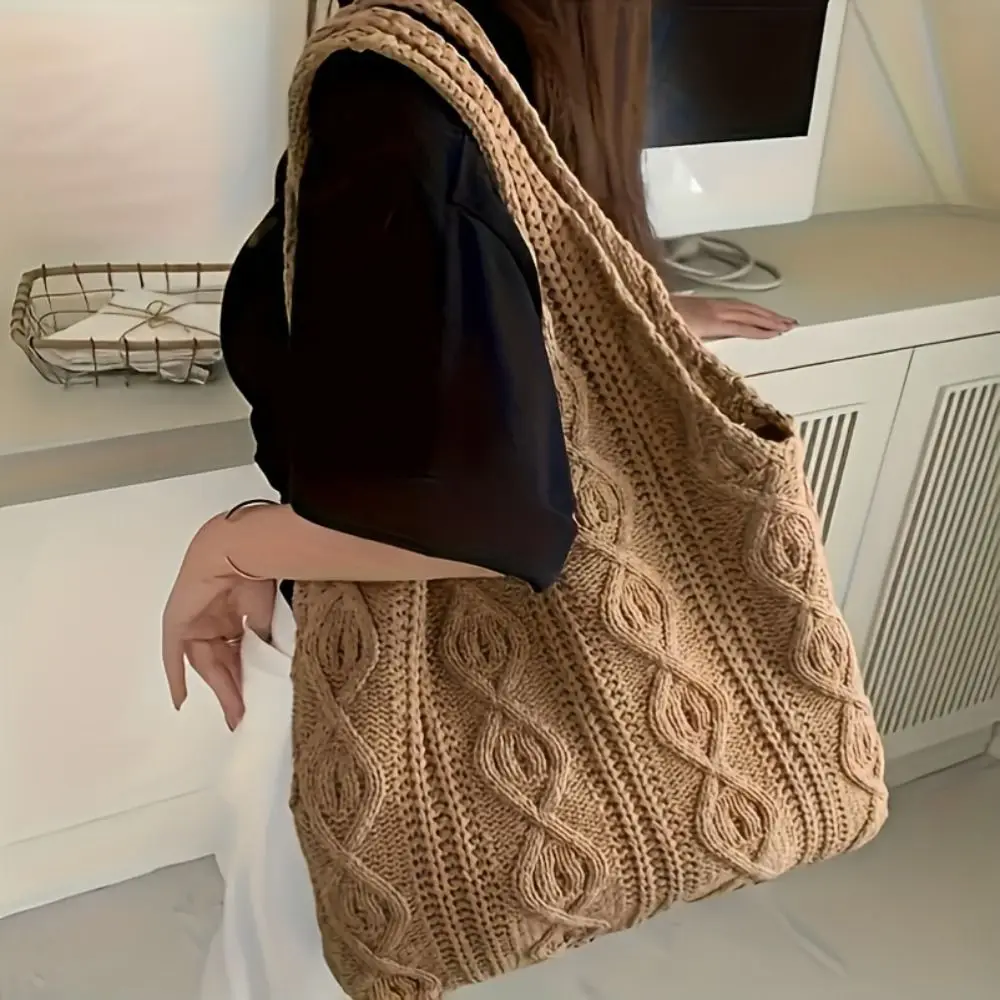 Knitted Braid Crochet Tote Bags Solid Color Simple Design Hollow Knitted Bags Hollow Pattern Top-Handle Bags Top Handle
Knitted Braid Crochet Tote Bags Solid Color Simple Design Hollow Knitted Bags Hollow Pattern Top-Handle Bags Top Handle