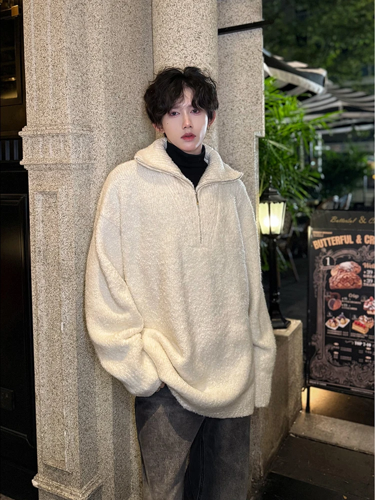 Soft Thiened Men's Knitted Sweater Winter f Zipper Stand Collar Outerwear Comfortable Casual Long Sve Crew Ne
Soft Thiened Men's Knitted Sweater Winter f Zipper Stand Collar Outerwear Comfortable Casual Long Sve Crew Ne