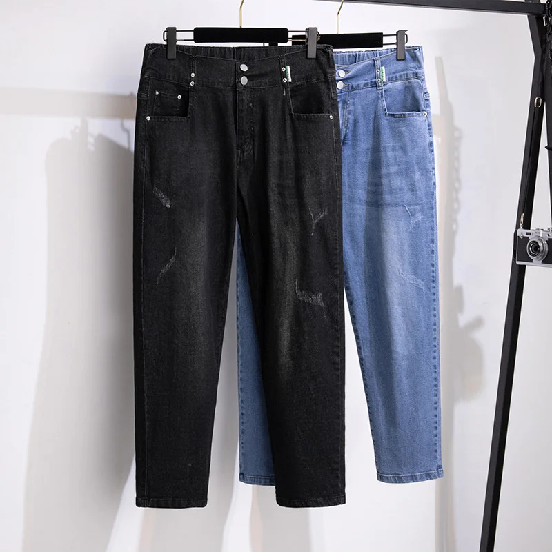 2023 New Oversize Jeans Pants For Women Autumn High Waist Stretch Black Blue Jeans Vintage Female Casual Denim Pants 5XL 6XL 7XL
2023 New Oversize Jeans Pants For Women Autumn High Waist Stretch Black Blue Jeans Vintage Female Casual Denim Pants 5XL 6XL 7XL