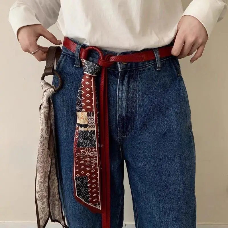 Women's Decorative Hip Hop Belt Red Silk Scarf Belt Punk Retro American Sle Belt For Denim Jeans Floral Tassel PU Leather Belt
Women's Decorative Hip Hop Belt Red Silk Scarf Belt Punk Retro American Sle Belt For Denim Jeans Floral Tassel PU Leather Belt