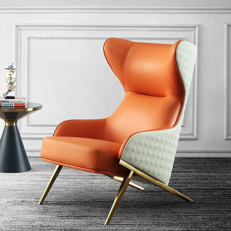 Minimalist Orange Modern Chair Design Metal Legs Hotel Luxury Chair Simple Single Cadeiras De Sala De Estar Nordic Furniture
Minimalist Orange Modern Chair Design Metal Legs Hotel Luxury Chair Simple Single Cadeiras De Sala De Estar Nordic Furniture