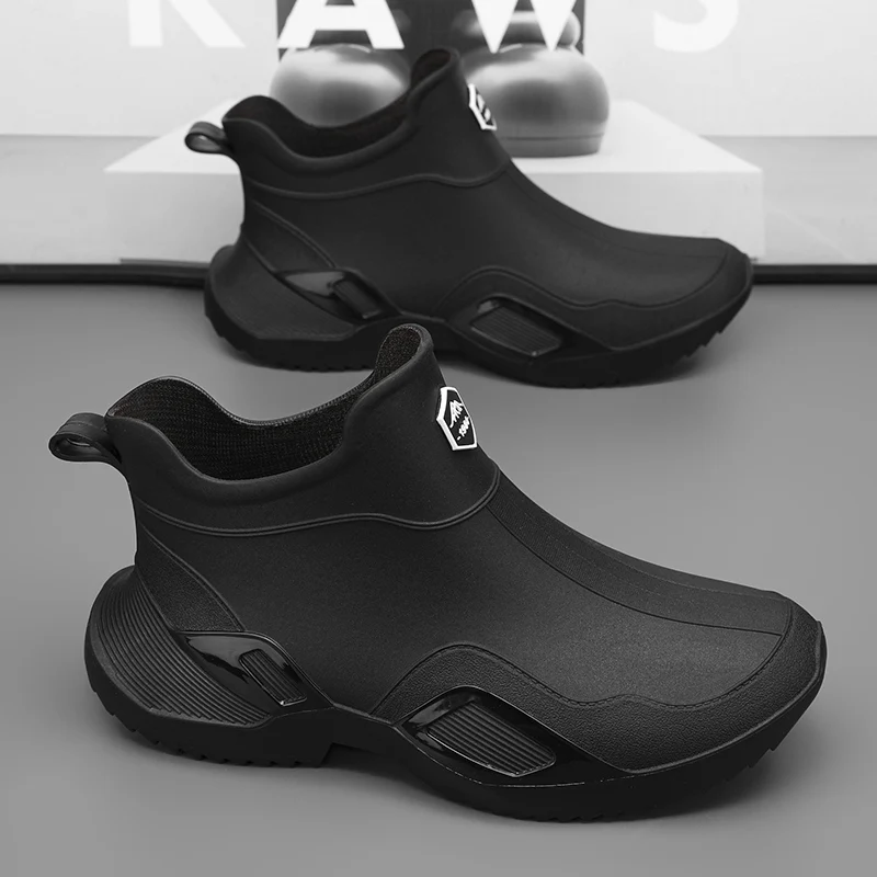 Men's Short Rain Boots Waterproof Non-Slip Kitchen Oil Resistant Workwear Wearable Black Rubber Shoes Outdoor Fishing
Men's Short Rain Boots Waterproof Non-Slip Kitchen Oil Resistant Workwear Wearable Black Rubber Shoes Outdoor Fishing