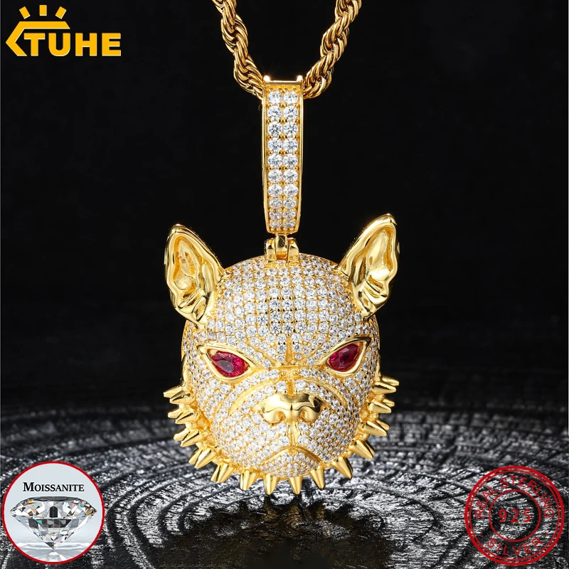 TUHE Unisex High Quality Classic French Bulldog Pendant Mossanite Sterling Silver Lion Pendants For Men Women Hip Hop Jewelry
TUHE Unisex High Quality Classic French Bulldog Pendant Mossanite Sterling Silver Lion Pendants For Men Women Hip Hop Jewelry