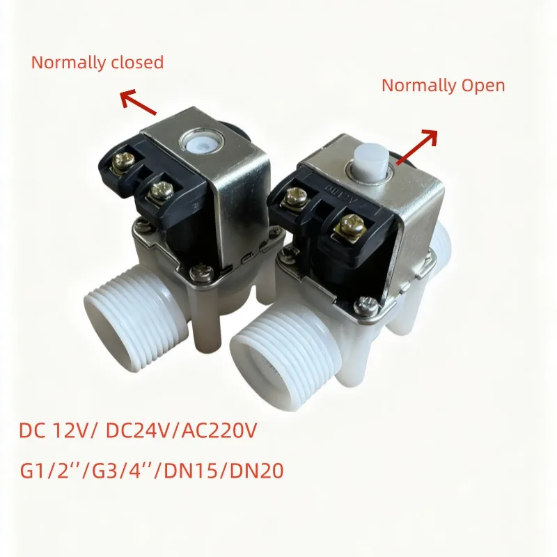 Электрический электромагнитный клапан 12 В, пластик, 220 В, 24 В, нормально закрытый, NC, нормально открытый, NO 1/2 3/4 DN15 DN20, полив сада
Электрический электромагнитный клапан 12 В, пластик, 220 В, 24 В, нормально закрытый, NC, нормально открытый, NO 1/2 3/4 DN15 DN20, полив сада
