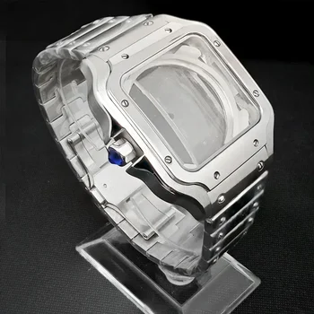 사각 시계 케이스 세트, 316L 스틸 시계 수리 및 수정 부품, NH36 4R36 자동 무브먼트, NH35, 38mm