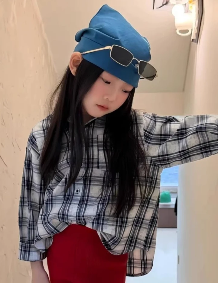 Girls Top 2026 Spring New Korean Checkered Shirt Casual Fashion Daily Fashionable Versatile Wear
Girls Top 2026 Spring New Korean Checkered Shirt Casual Fashion Daily Fashionable Versatile Wear