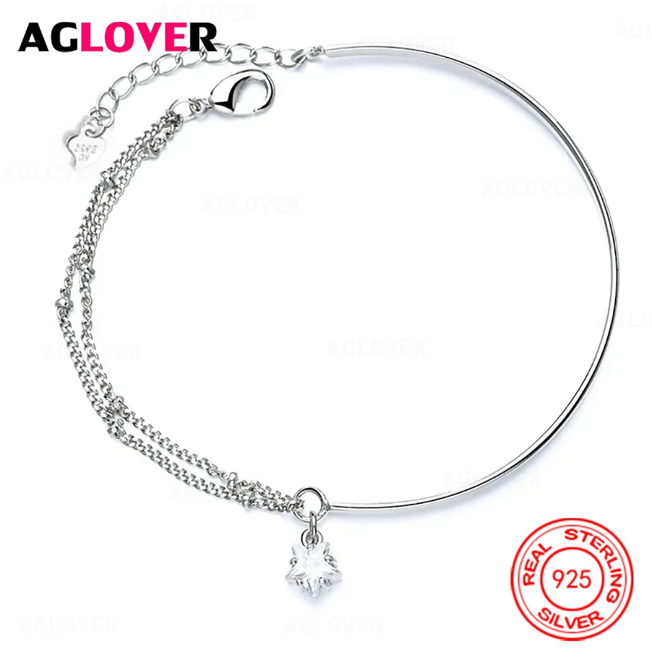 AGLOVER 925 Sterling Silver Zircon Pendant Stitching Bracelet Women's All-match Fashion Party Jewelry
AGLOVER 925 Sterling Silver Zircon Pendant Stitching Bracelet Women's All-match Fashion Party Jewelry