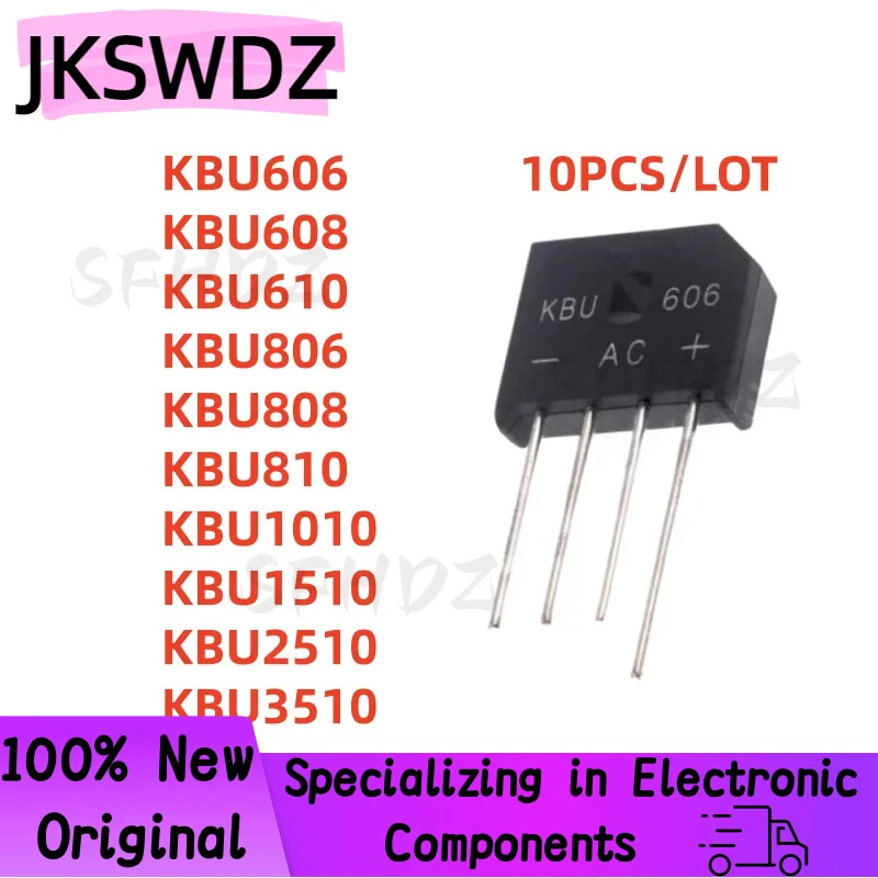 10PCS New KBU606 KBU608 KBU610 KBU806 KBU808 KBU810 KBU1010 KBU1510 KBU2510 KBU3510 KBU Rectifying bridge flat bridge In Stock
10PCS New KBU606 KBU608 KBU610 KBU806 KBU808 KBU810 KBU1010 KBU1510 KBU2510 KBU3510 KBU Rectifying bridge flat bridge In Stock