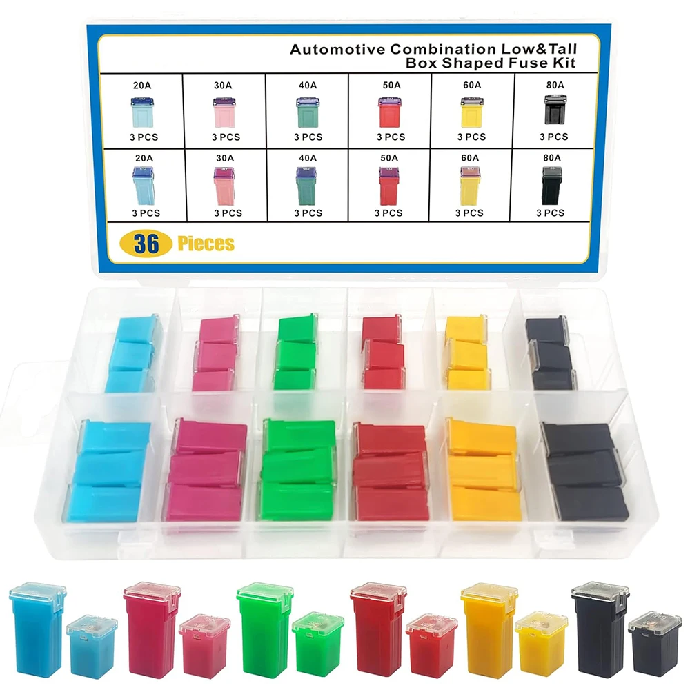 36PCS car combination low high/STD profile box combination fuse kit suitable for General Motors, pickups, sedans, and SUVs
36PCS car combination low high/STD profile box combination fuse kit suitable for General Motors, pickups, sedans, and SUVs