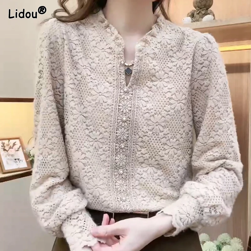 2023 New Spring and Autumn and Winter Western Style Korean Commuter Fashion Stand Up Neck Lace Jacquard Plush Thickened Shirt
2023 New Spring and Autumn and Winter Western Style Korean Commuter Fashion Stand Up Neck Lace Jacquard Plush Thickened Shirt