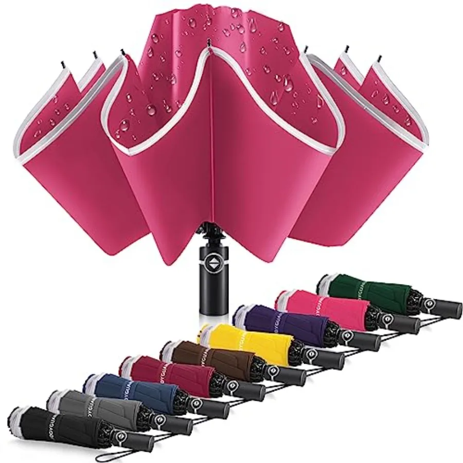 Inverted Umbrella - Large Windproof for Rain and Sun, Compact Reverse With Reflective Stripe, Teflon-Coated for Women Men, Trav
Inverted Umbrella - Large Windproof for Rain and Sun, Compact Reverse With Reflective Stripe, Teflon-Coated for Women Men, Trav