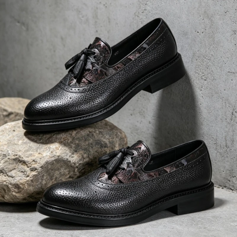 Handmade Cowhide Tassel Loafers Men Genuine Leather Slip on Casual Leather Shoes Male Oxfords Trendy Work Dress Business Shoes
Handmade Cowhide Tassel Loafers Men Genuine Leather Slip on Casual Leather Shoes Male Oxfords Trendy Work Dress Business Shoes