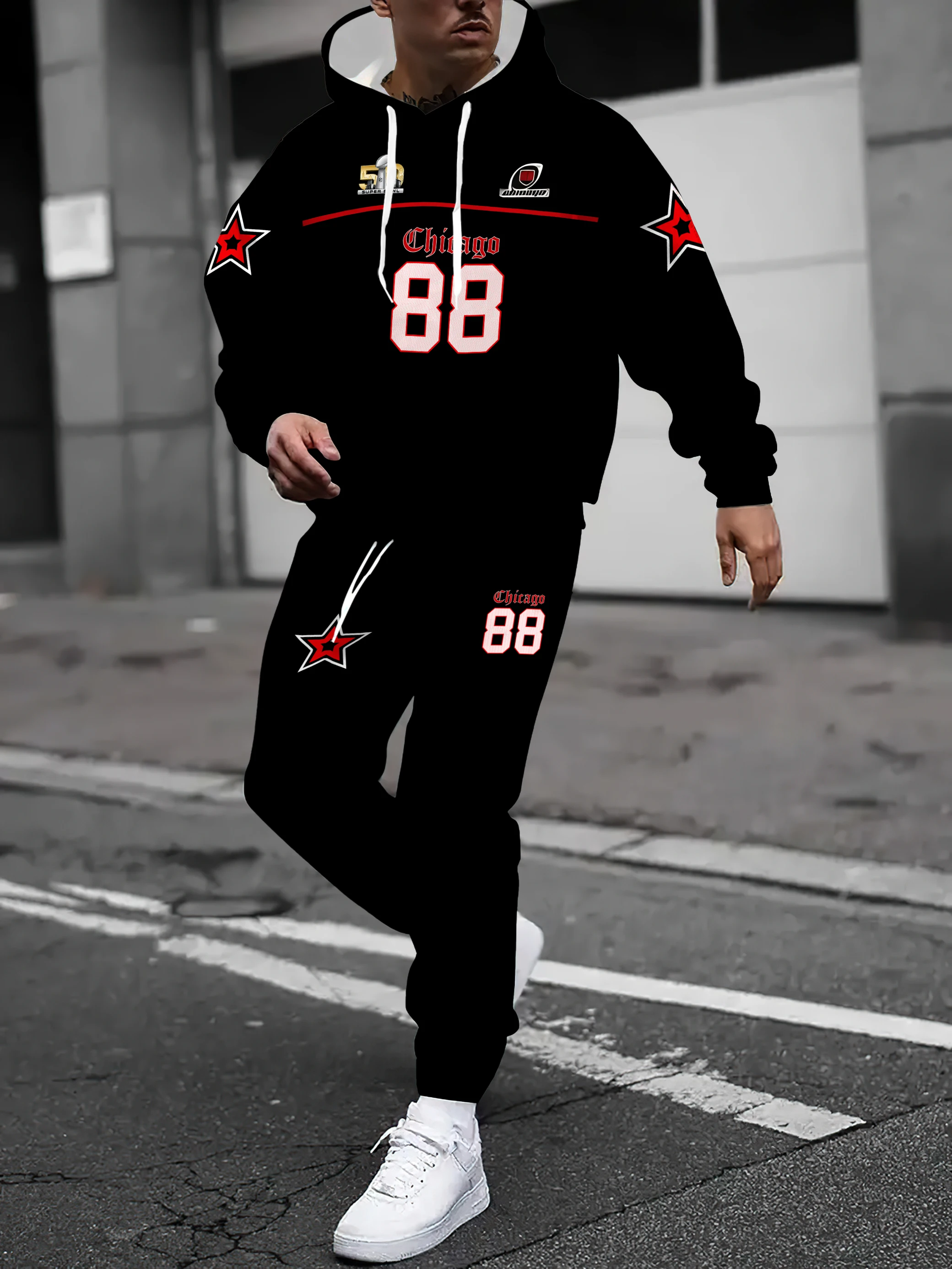 2025 Spring and Autumn New Men's sweatshirt set casual sporty digital print streetwear
2025 Spring and Autumn New Men's sweatshirt set casual sporty digital print streetwear