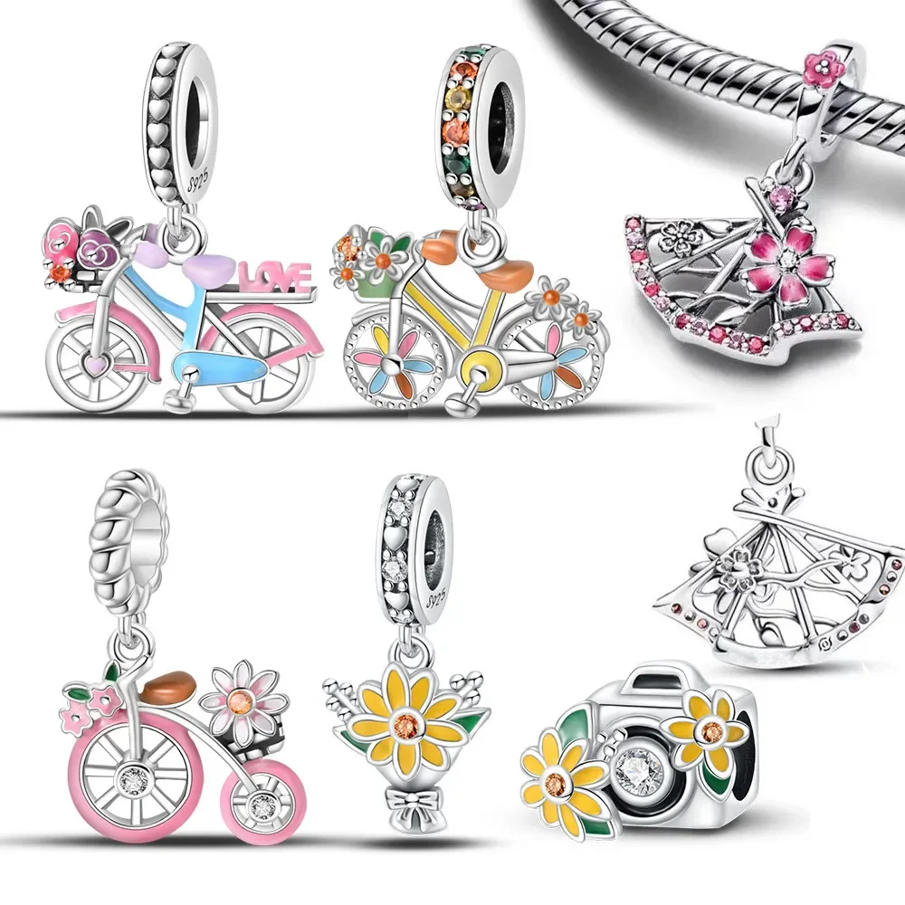 925 Silver Flowers Bicycle Colorful Charms Beads Pendant Sunflower Dangle Fit Original Pandora Bracelet for Women Jewelry Making
925 Silver Flowers Bicycle Colorful Charms Beads Pendant Sunflower Dangle Fit Original Pandora Bracelet for Women Jewelry Making