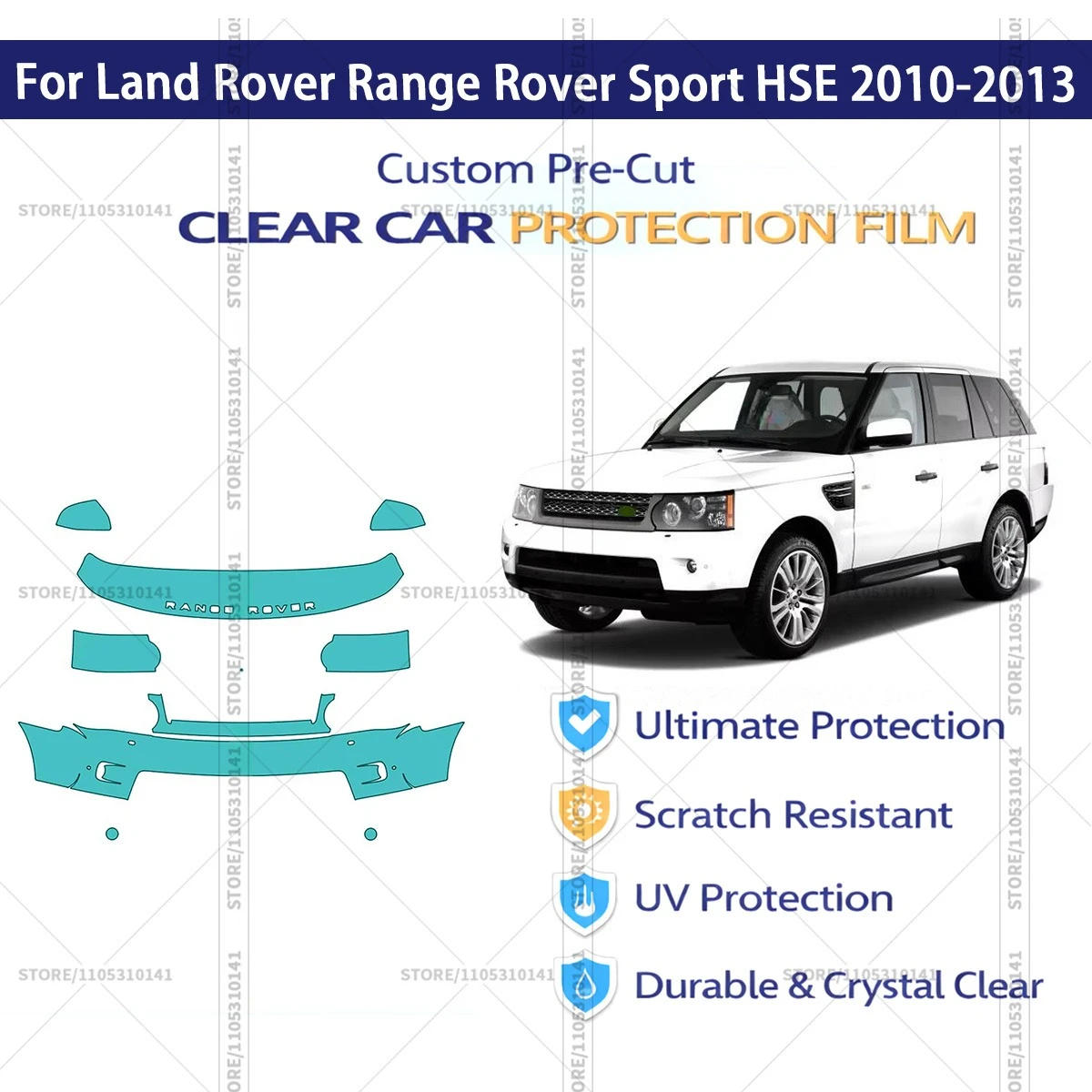 Pre-Cut Paint Protection Film PPF Transparent Car Film Automotive PPF Front Kit For Land Rover Range Rover Sport HSE 2010-2013
Pre-Cut Paint Protection Film PPF Transparent Car Film Automotive PPF Front Kit For Land Rover Range Rover Sport HSE 2010-2013