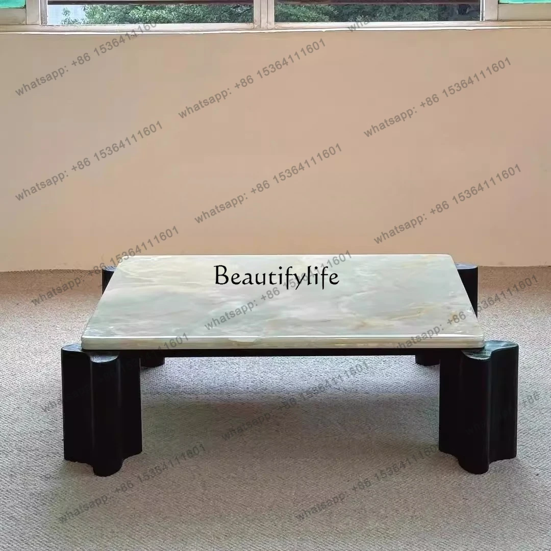 13 Solid wood coffee table Japanese wabi style living room household simple black modern style
13 Solid wood coffee table Japanese wabi style living room household simple black modern style