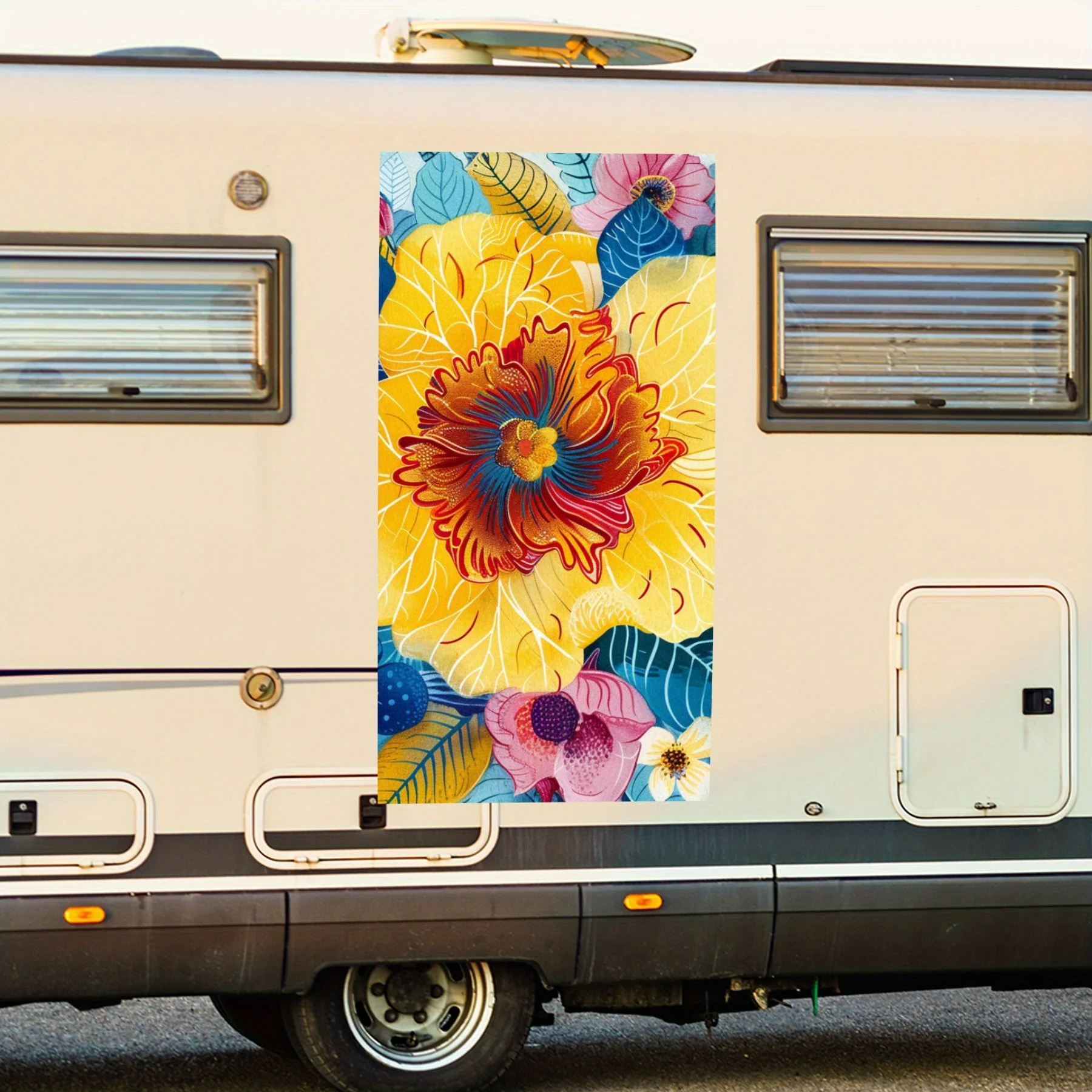 Colorful Floral Pattern Car Sticker,Vinyl decal on the side of the motor home, waterproof self-adhesive vinyl sticker on the sid
Colorful Floral Pattern Car Sticker,Vinyl decal on the side of the motor home, waterproof self-adhesive vinyl sticker on the sid
