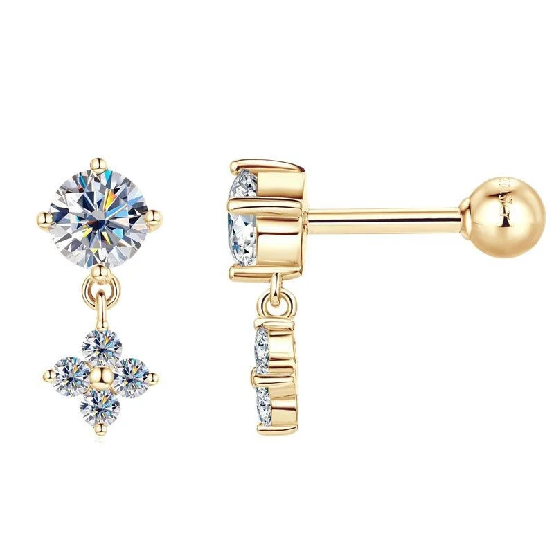 ZFSILVER Fashion Trendy Classic 10K Gold Color D Moissanite Simple Clover Earrings For Women Accessories Jewelry Gifts K-EMO-750
ZFSILVER Fashion Trendy Classic 10K Gold Color D Moissanite Simple Clover Earrings For Women Accessories Jewelry Gifts K-EMO-750