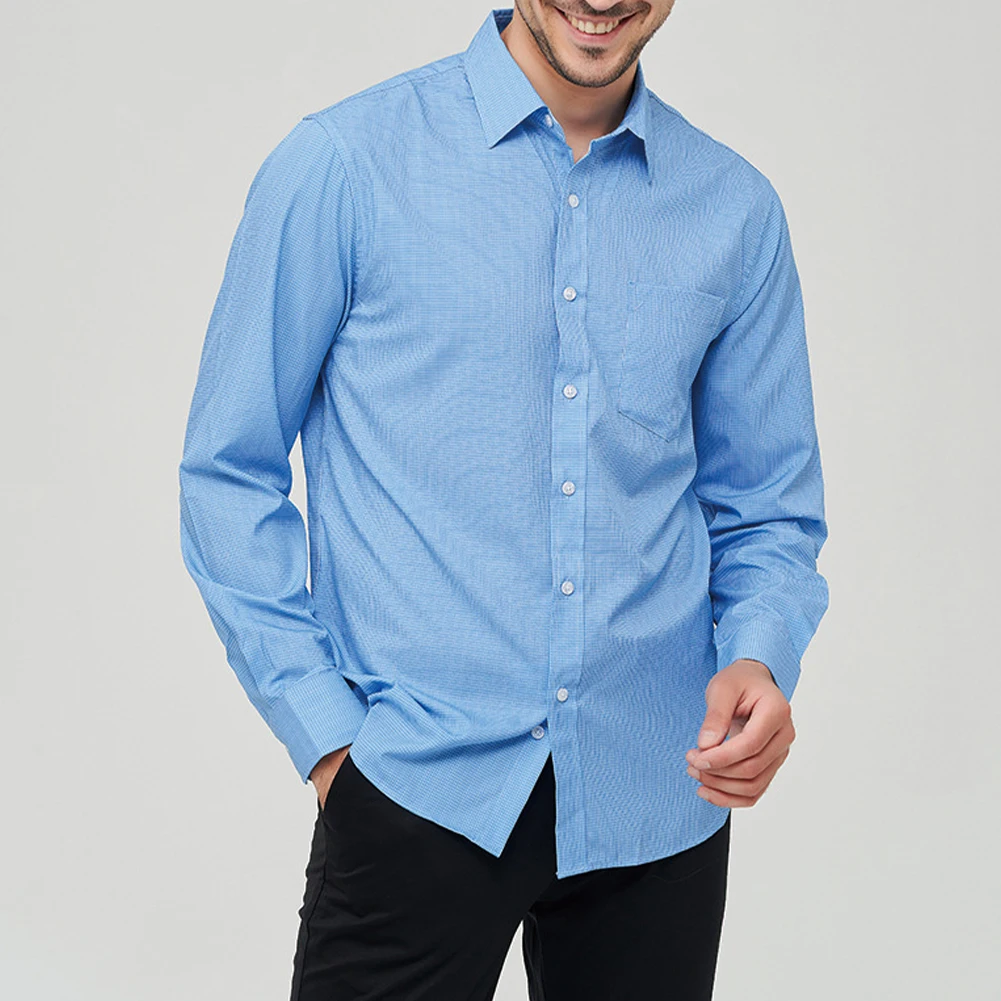 Fashion Men Solid Color Stretch Business Dress Shirts Classic Basic Casual Long Sleeve Lapel Collar Shirt Man Tops
Fashion Men Solid Color Stretch Business Dress Shirts Classic Basic Casual Long Sleeve Lapel Collar Shirt Man Tops
