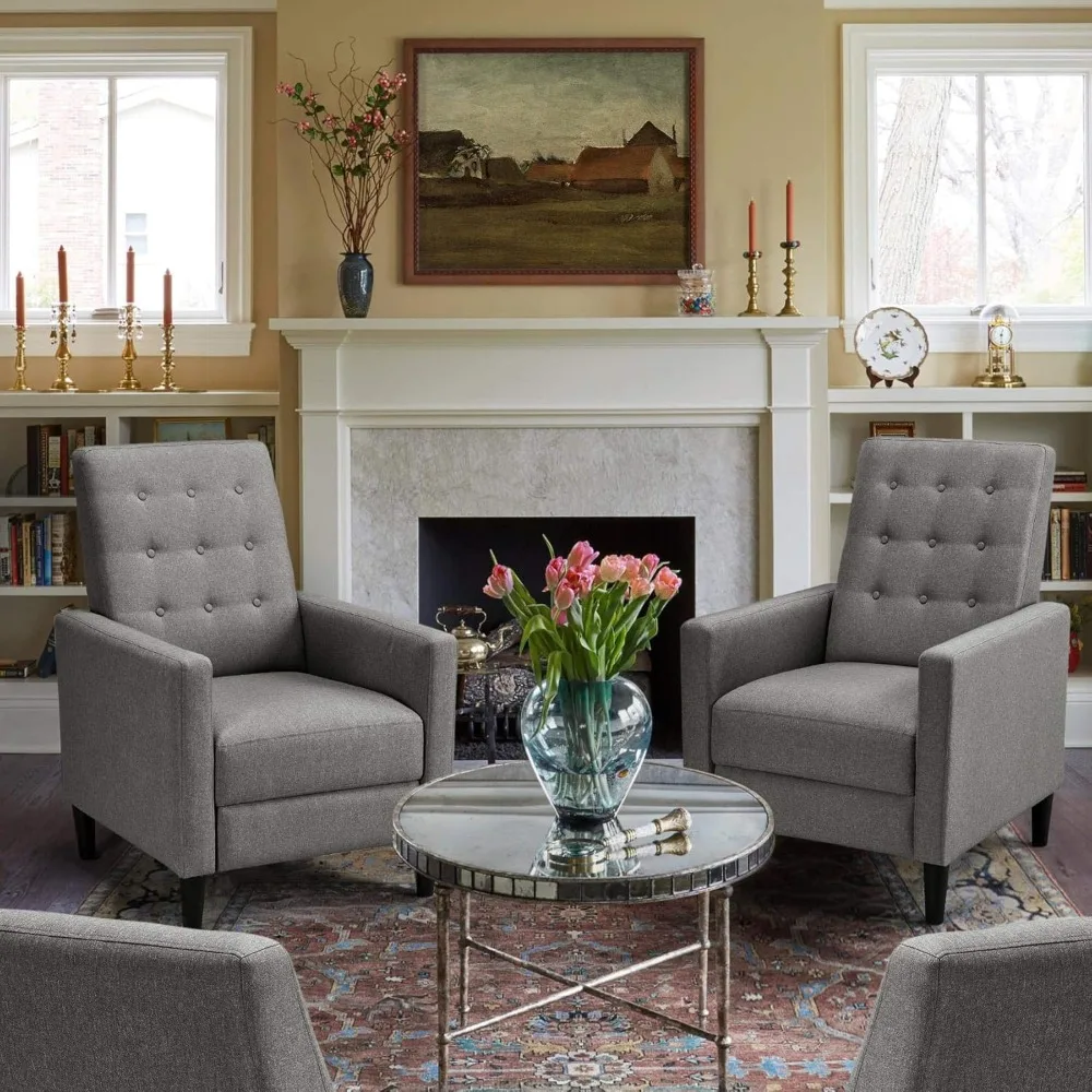 Fabric Recliner Chair Mid-Century Modern Recliner Adjustable Single Recliner Sofa with Thicker Seat Cushion Upholstered Sofa
Fabric Recliner Chair Mid-Century Modern Recliner Adjustable Single Recliner Sofa with Thicker Seat Cushion Upholstered Sofa