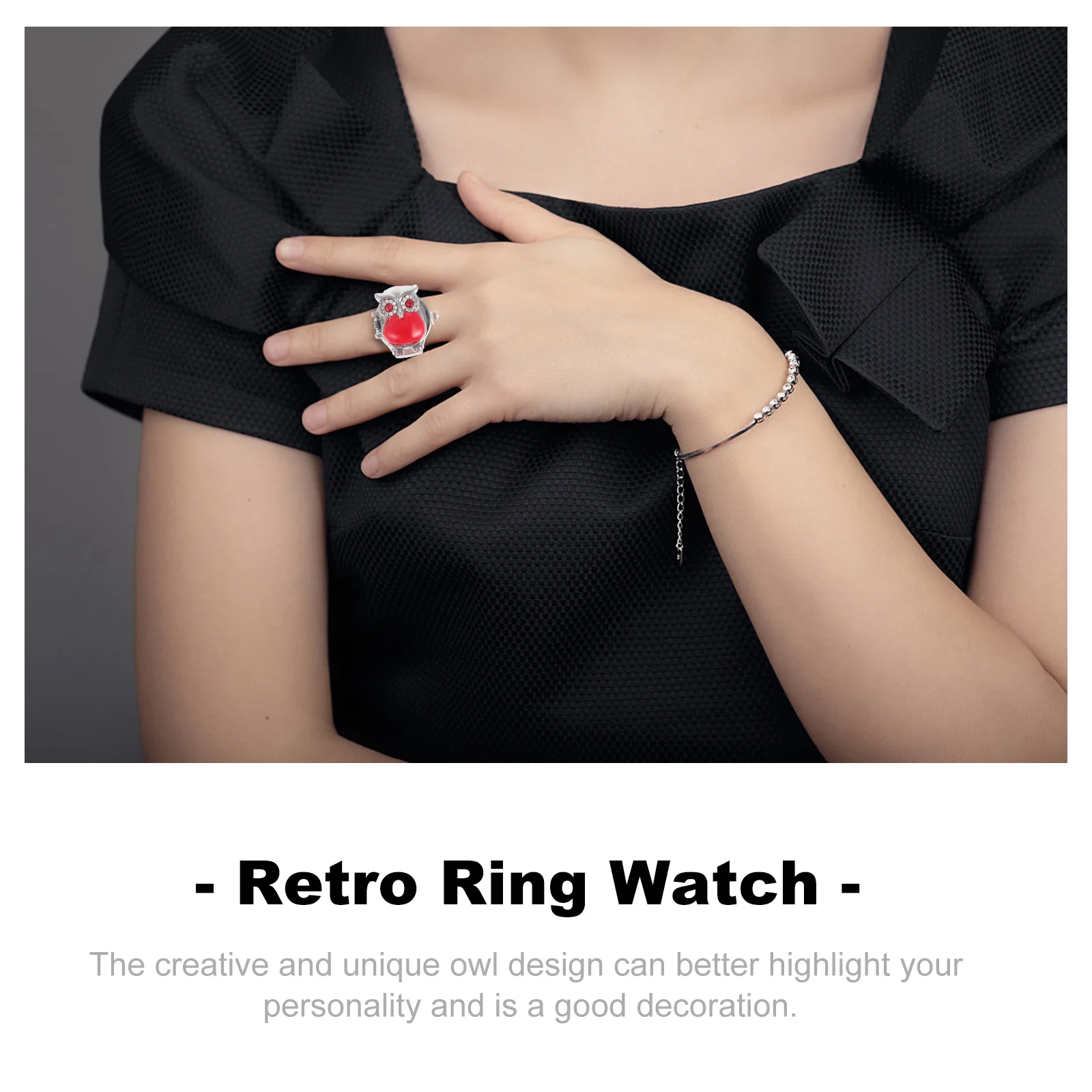 Ring Watch Finger Watches Retro Owl Pattern Decorative Small Zinc Alloy Durable Anti Rust Casual Jewelry Accessories
Ring Watch Finger Watches Retro Owl Pattern Decorative Small Zinc Alloy Durable Anti Rust Casual Jewelry Accessories