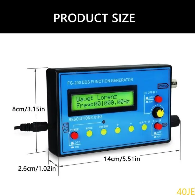 40JE Waveform Generator Portable Frequency Generator 0.01Hz-500kHz Generator
40JE Waveform Generator Portable Frequency Generator 0.01Hz-500kHz Generator