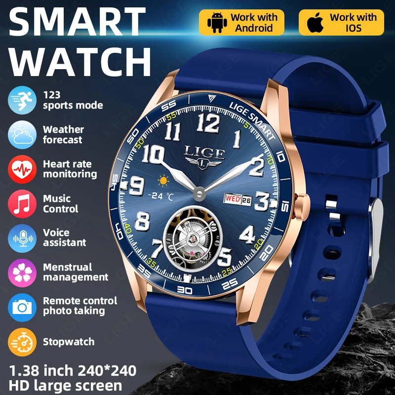 LIGE Smart Watch Full Touch Screen Man Women IP68 Waterproof Bluetooth Call Watches Sports Fitness Health Monitor Men Smartwatch
LIGE Smart Watch Full Touch Screen Man Women IP68 Waterproof Bluetooth Call Watches Sports Fitness Health Monitor Men Smartwatch