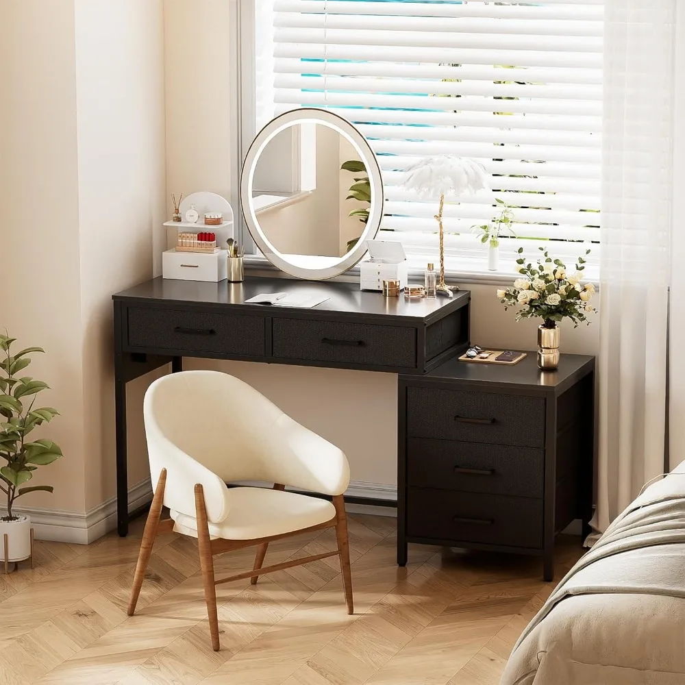 Reversible Computer Desk with 5 Drawers, Sturdy Office Desk with Power Outlets and USB Ports
Reversible Computer Desk with 5 Drawers, Sturdy Office Desk with Power Outlets and USB Ports