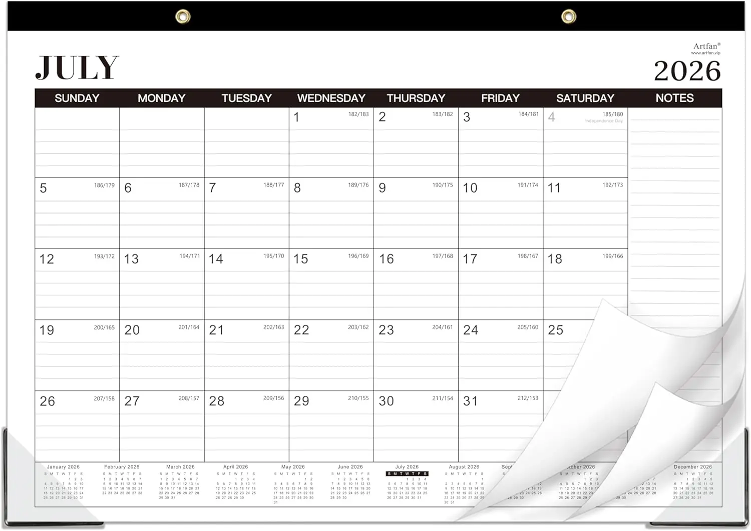 2026-2027 Desk Calendar, 18-Month Jul 2026-Dec 2027, 16.8x12", Thick Paper, Corner Protectors, Large Blocks
2026-2027 Desk Calendar, 18-Month Jul 2026-Dec 2027, 16.8x12", Thick Paper, Corner Protectors, Large Blocks