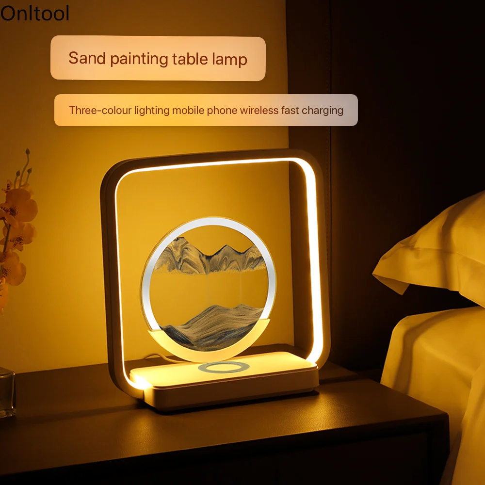 USB Flowing Sand Painting Tricolor Light Control Light Painting Mobile Phone Wireless Charging Desktop Atmosphere Lamp Table Lam
USB Flowing Sand Painting Tricolor Light Control Light Painting Mobile Phone Wireless Charging Desktop Atmosphere Lamp Table Lam