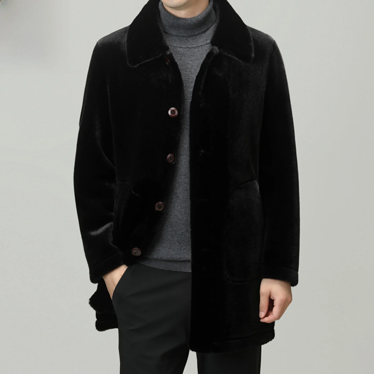 Legend Paul Men's Double-Sided Wear Fur Coat Thickened Mid-Length Integrated Leather And Fur Collar Casual Mid-Year Coat
Legend Paul Men's Double-Sided Wear Fur Coat Thickened Mid-Length Integrated Leather And Fur Collar Casual Mid-Year Coat