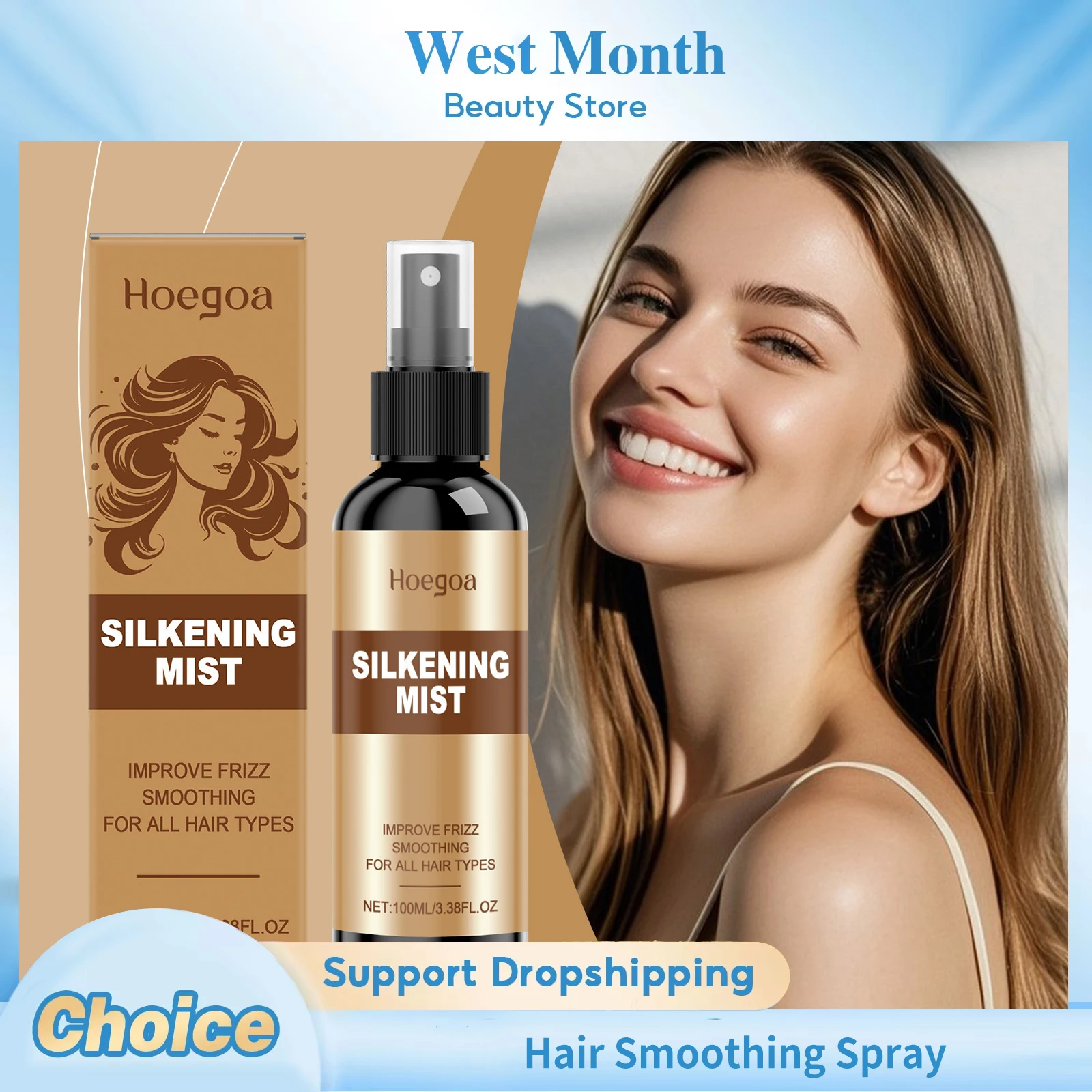 Hair Smoothing Spray Repair Frizz Split Ends Damaged Dry Hair Moisturizing Nourish Soothing Scalp Soft Straight Shiny Hair Spray
Hair Smoothing Spray Repair Frizz Split Ends Damaged Dry Hair Moisturizing Nourish Soothing Scalp Soft Straight Shiny Hair Spray