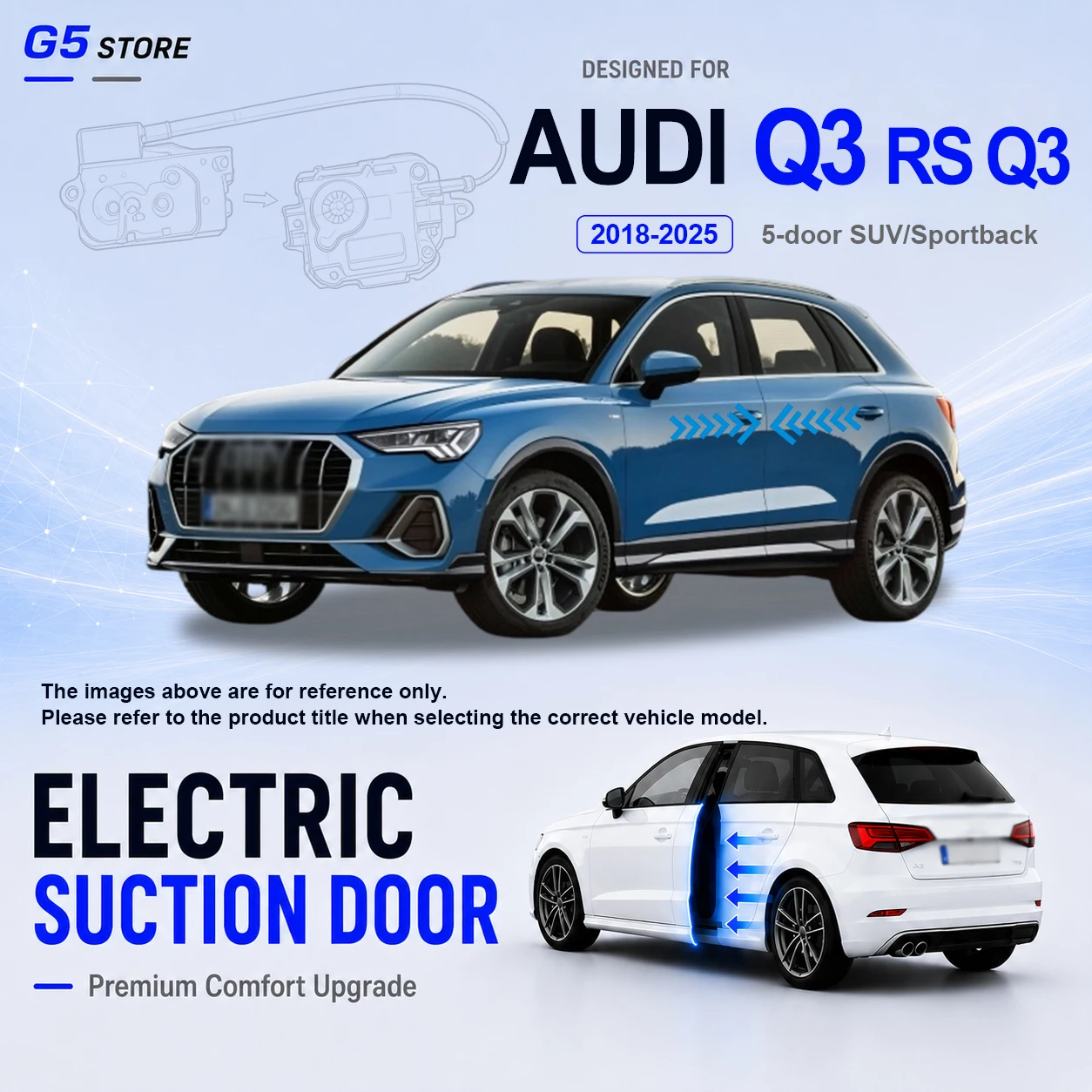 For Audi Q3 RS Q3 2nd Gen F3 2018-2025 Car Electric Suction Door Power-assisted Closing Door Soft-close Function
For Audi Q3 RS Q3 2nd Gen F3 2018-2025 Car Electric Suction Door Power-assisted Closing Door Soft-close Function