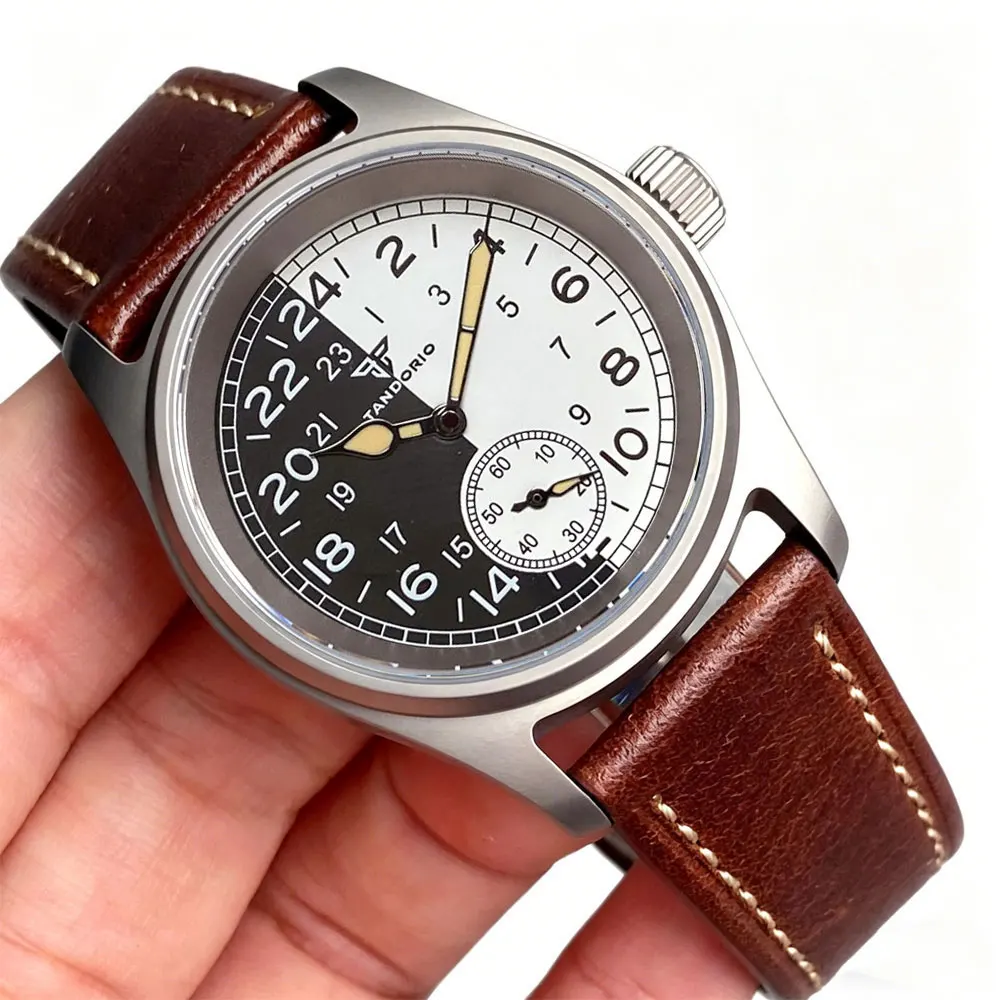 Tandorio New 36mm Sport Pilot Watch ST1701 Movement Black White Face Steel/titanium/bronze Watches Sapphire Glass Wristwatch
Tandorio New 36mm Sport Pilot Watch ST1701 Movement Black White Face Steel/titanium/bronze Watches Sapphire Glass Wristwatch