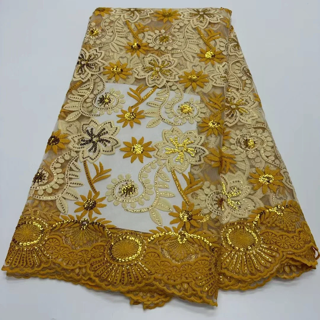 Latest Gold African Guipure Cord Lace Fabric 2024 High Quality Sequins Nigerian Milk Silk Lace Fabric For Women Dress LR24138
Latest Gold African Guipure Cord Lace Fabric 2024 High Quality Sequins Nigerian Milk Silk Lace Fabric For Women Dress LR24138