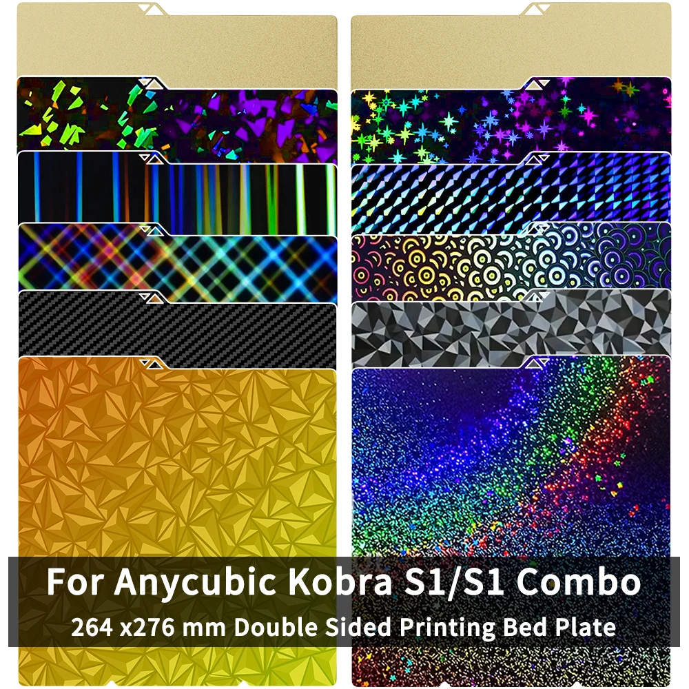 264x276mm For Anycubic Kobra X Build Plate Pei Sheet Textured Kobra S1 Combo Plate Double Sided Peo Pet Pey Kobra S1C KX Bed
264x276mm For Anycubic Kobra X Build Plate Pei Sheet Textured Kobra S1 Combo Plate Double Sided Peo Pet Pey Kobra S1C KX Bed