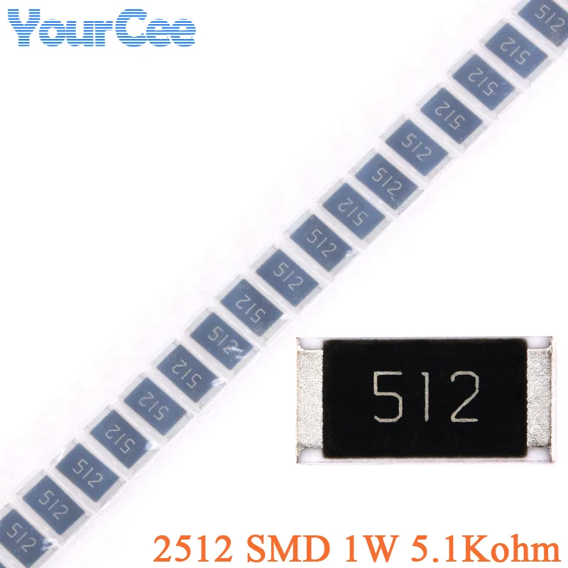 100 шт./50 шт., 5,1 ком, SMD чиповый резистор 2512, 1 Вт, 5,1 K Ом, 512 kr, 5%, пассивный компонент сопротивления
100 шт./50 шт., 5,1 ком, SMD чиповый резистор 2512, 1 Вт, 5,1 K Ом, 512 kr, 5%, пассивный компонент сопротивления