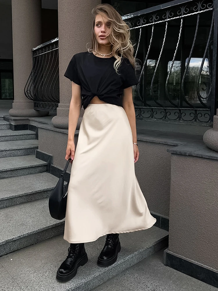 Jyate Soft Street Style Pink Satin Skirts Women High Waist Zip Casual Long Skirts Summer 2024 Flowing A-Line Office Ladies Skirt
Jyate Soft Street Style Pink Satin Skirts Women High Waist Zip Casual Long Skirts Summer 2024 Flowing A-Line Office Ladies Skirt