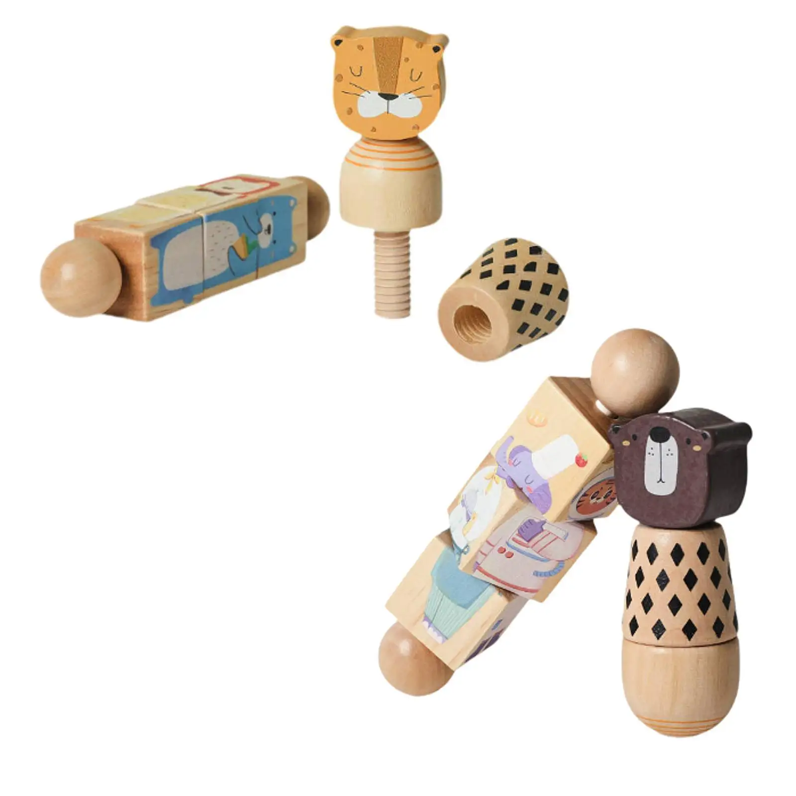 2 Pieces Wooden Twist Toy, Recognition Fine Skill, Hand Eye Coordination,Wood Rotating Game
2 Pieces Wooden Twist Toy, Recognition Fine Skill, Hand Eye Coordination,Wood Rotating Game