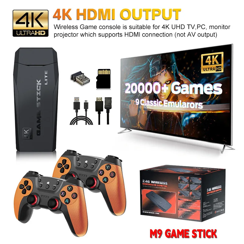 Новая игровая консоль M9 HDMI Home TV 4K Высокое разрешение 2,4G Беспроводная игровая консоль U Bao Ретро Ностальгическая аркада
Новая игровая консоль M9 HDMI Home TV 4K Высокое разрешение 2,4G Беспроводная игровая консоль U Bao Ретро Ностальгическая аркада